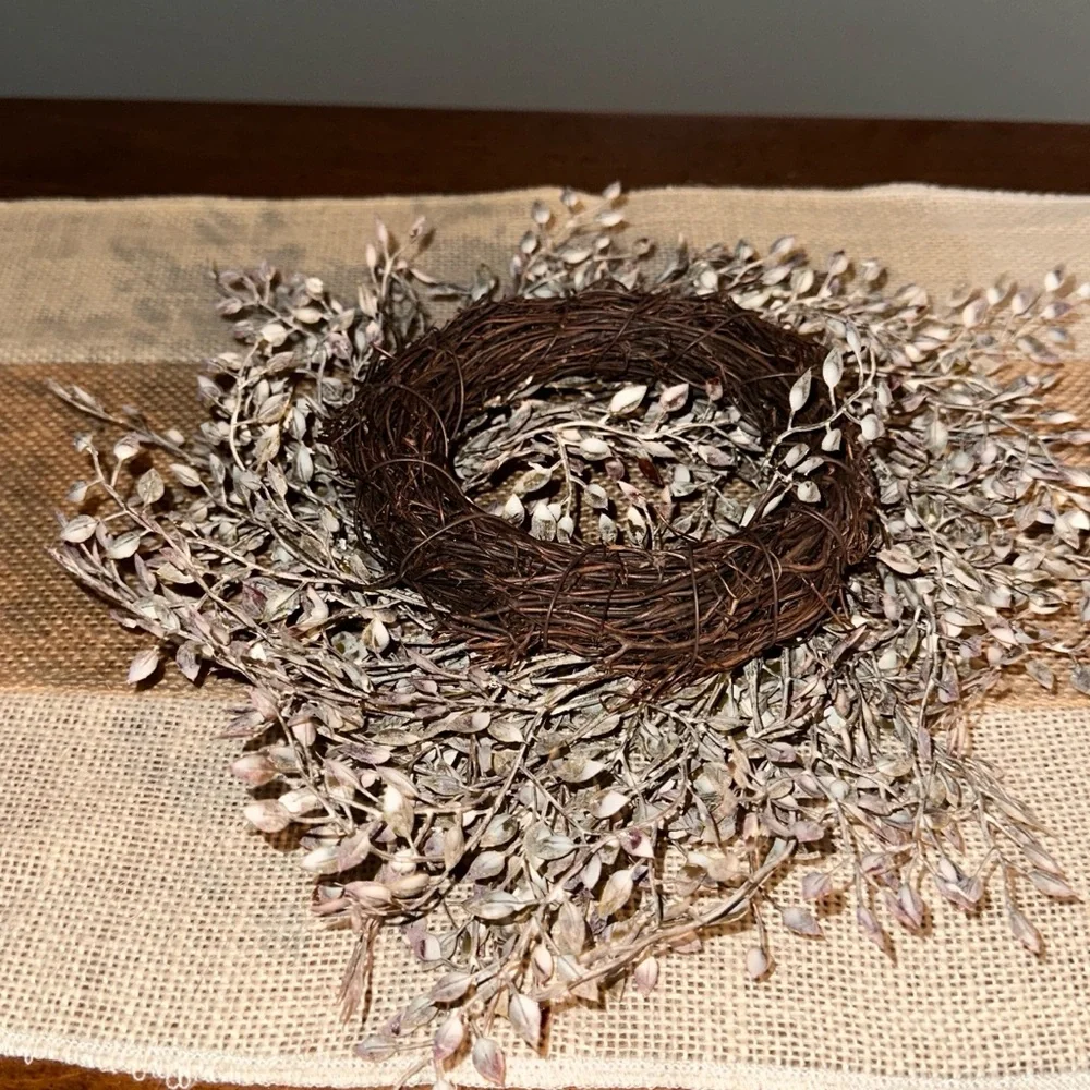 Neutral Faux Leaf Wreath - Decorative Home Accent
